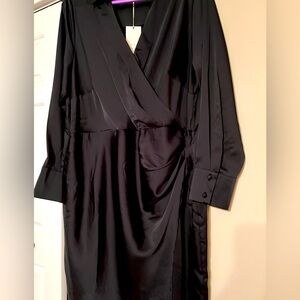 Black silk wrap dress from Target line, A New Day, size XXL